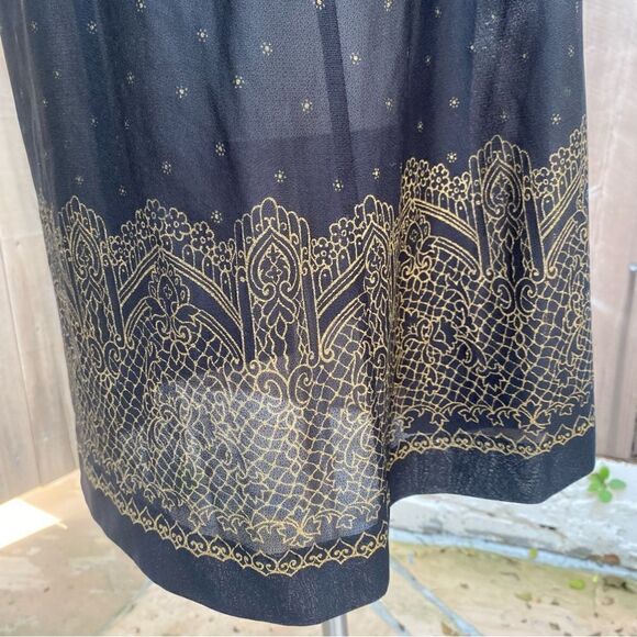 Vintage black and gold see through dress - Picture 8 of 13